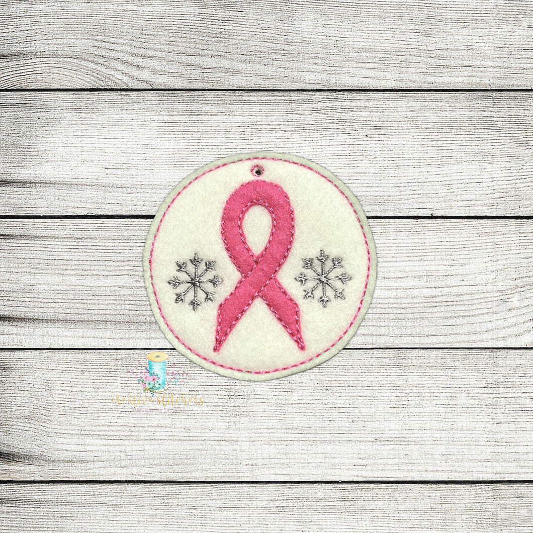 Pink Ribbon Ornament Digital Embroidery Design File