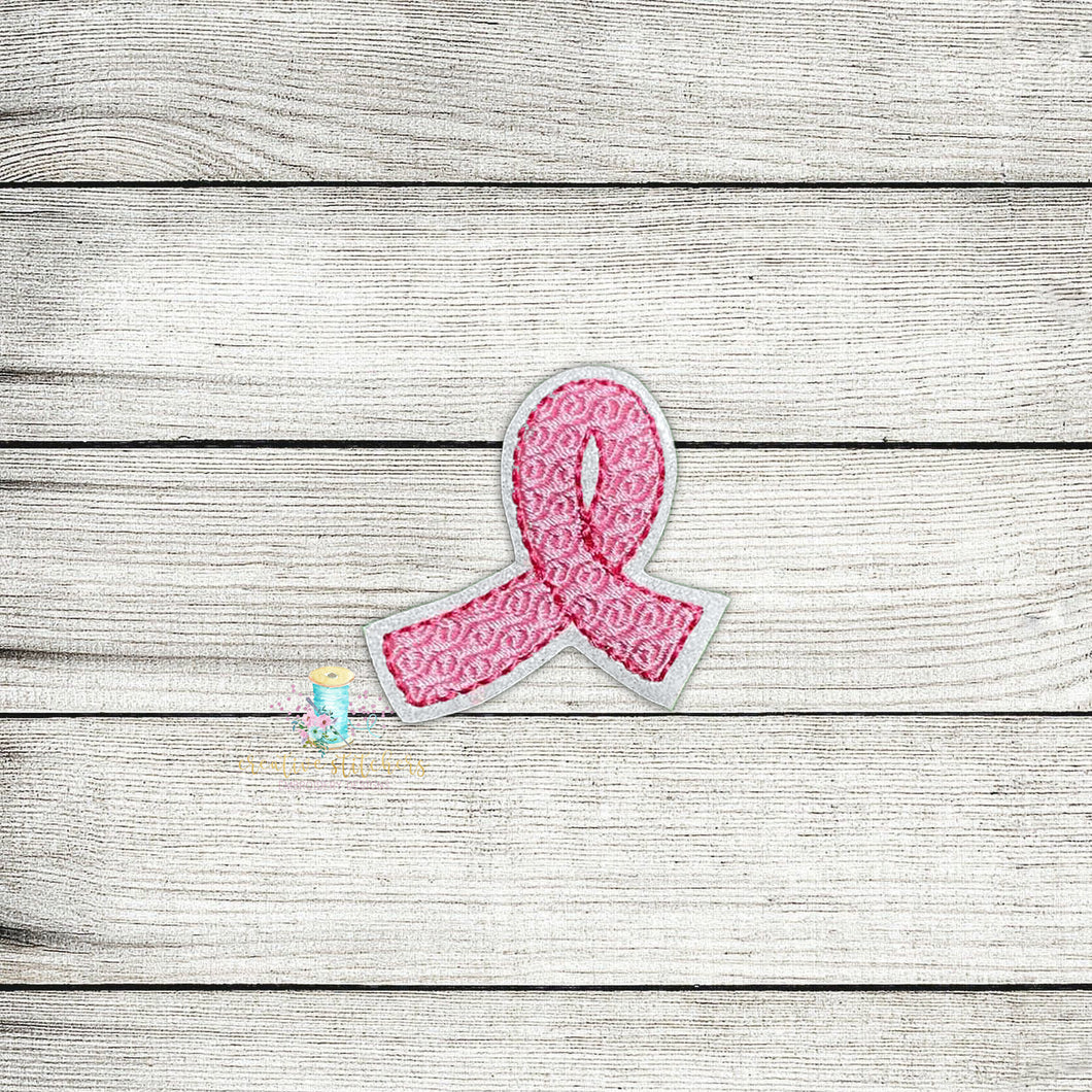 Pink Ribbon Feltie Digital Embroidery Design File