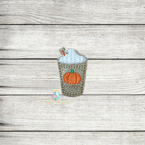 Pumpkin Spice Frapp Feltie Digital Embroidery Design File