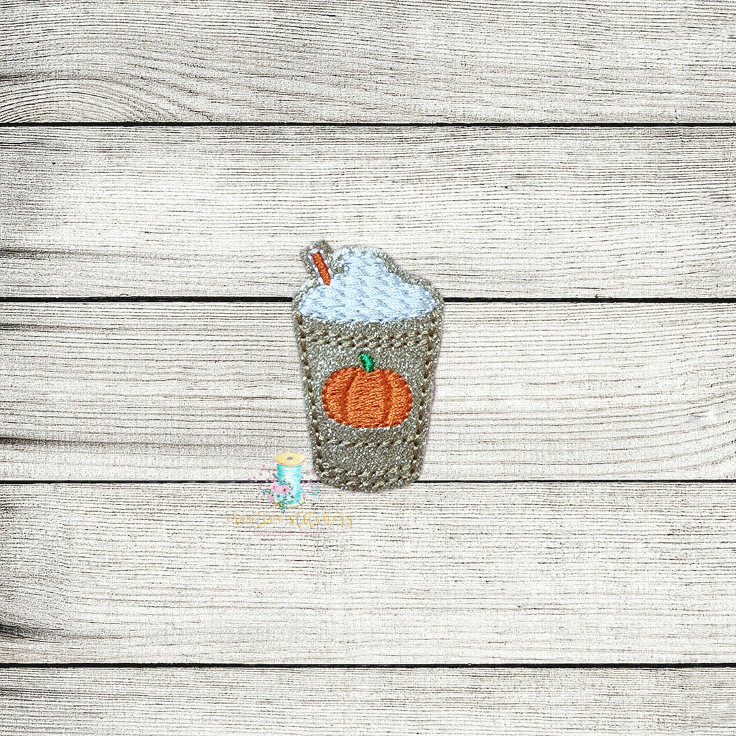 Pumpkin Spice Frapp Feltie Digital Embroidery Design File
