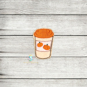 Pumpkin Spice Latte Feltie Digital Embroidery Design File