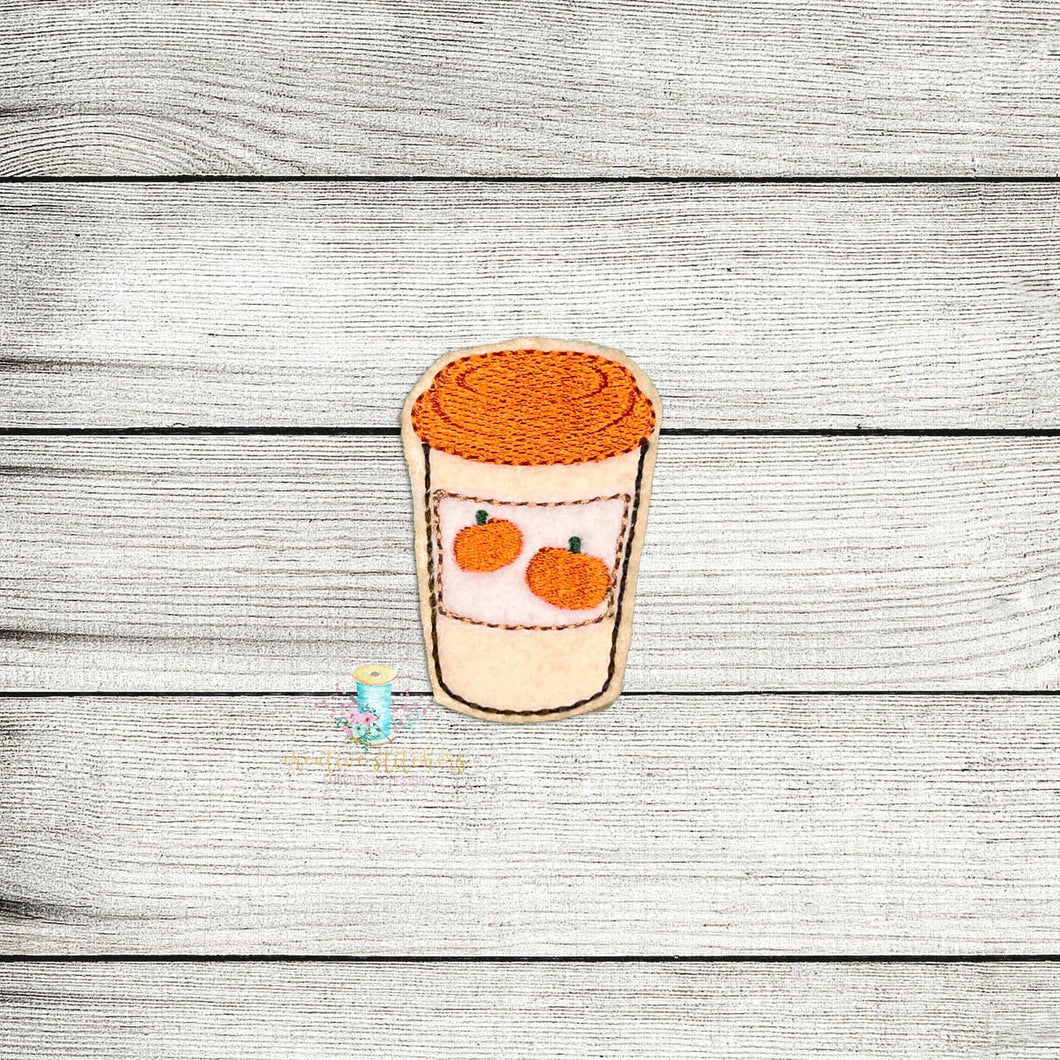 Pumpkin Spice Latte Feltie Digital Embroidery Design File
