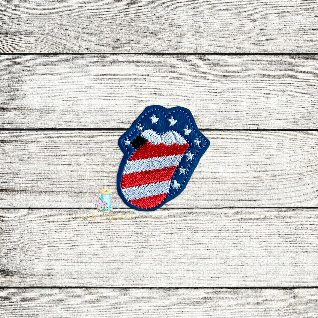 Red White and Blue Mouth Feltie Digital Embroidery Design File