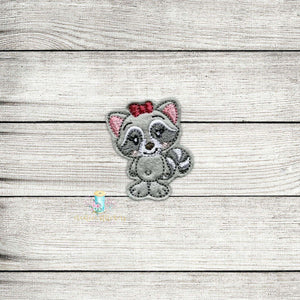 Raccoon Cutie Girl Digital Embroidery Design File