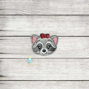 Raccoon Cutie Girl Head Digital Embroidery Design File