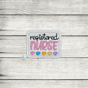 Registered Nurse Feltie Digital Embroidery Design File