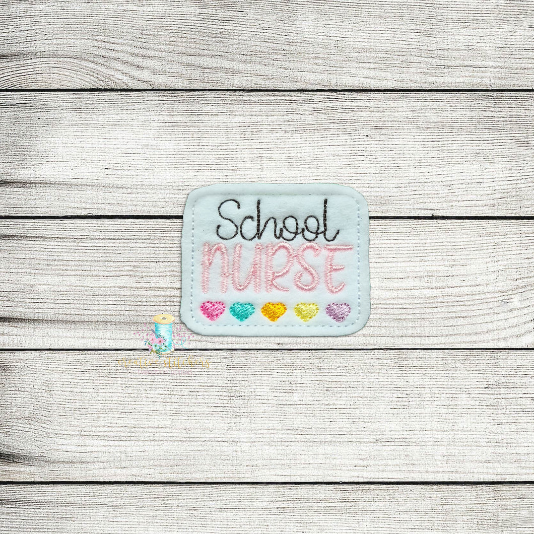 School Nurse Feltie Digital Embroidery Design File