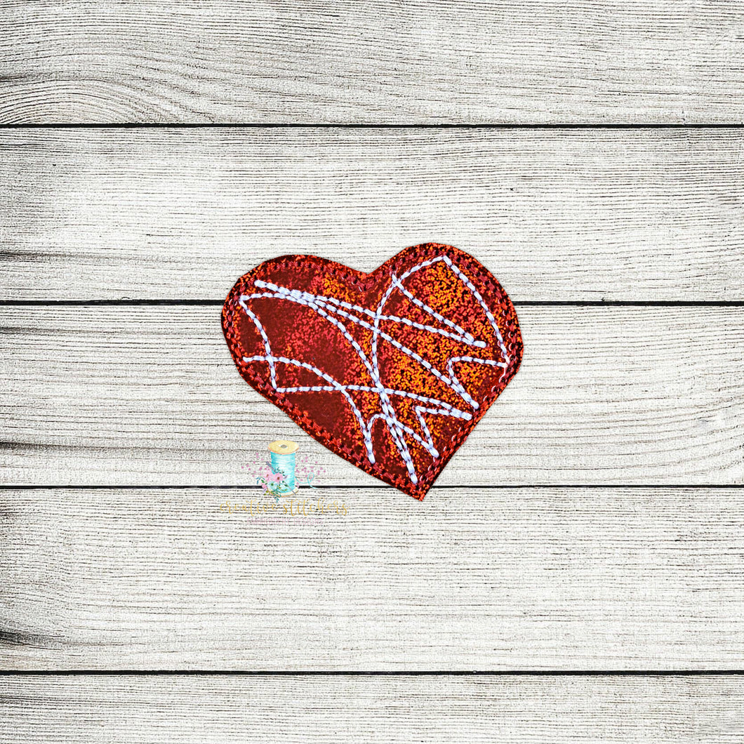 Single LD Heart Feltie Digital Embroidery Design File