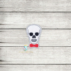 Skull Bow Tie Digital Embroidery Design File