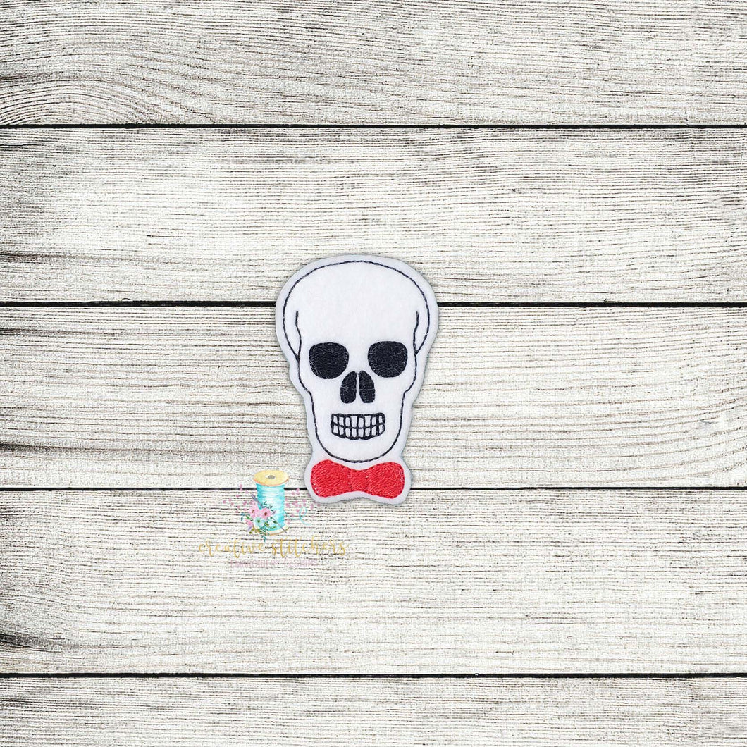 Skull Bow Tie Digital Embroidery Design File