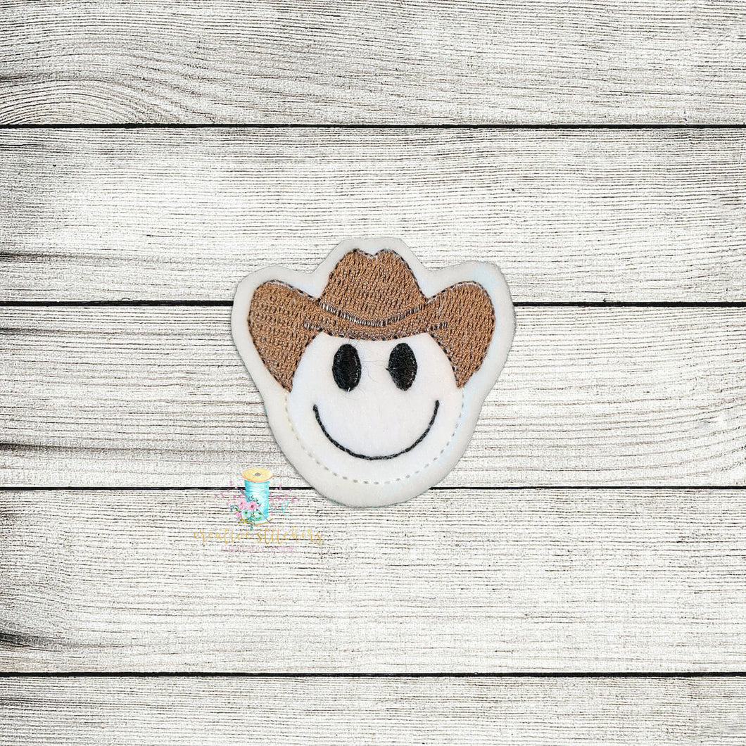 Smiling Cowboy Feltie Digital Embroidery Design Fil