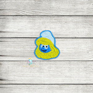 Blue Girl Head Digital Embroidery Design File