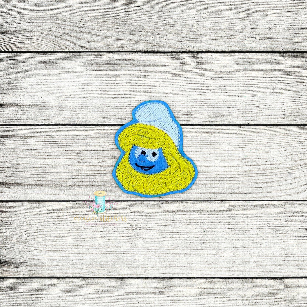 Blue Girl Head Digital Embroidery Design File