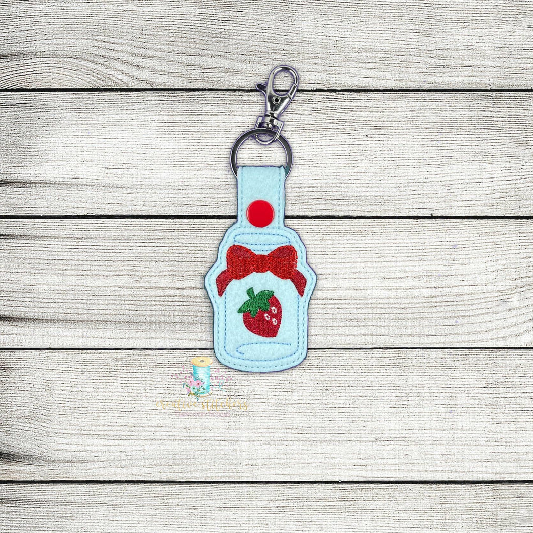 Strawberry Jar Keyfob Digital Embroidery Design File