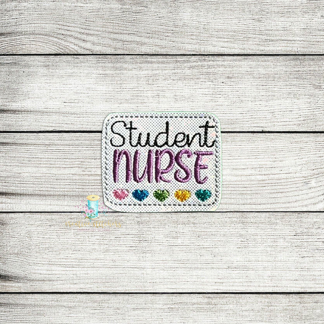 Student Nurse Feltie Digital Embroidery Design File