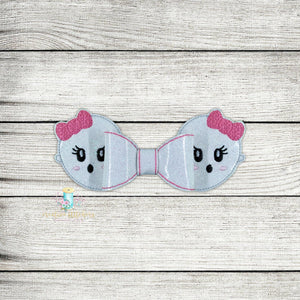 3D Sweet Ghost Bow Digital Embroidery Design File