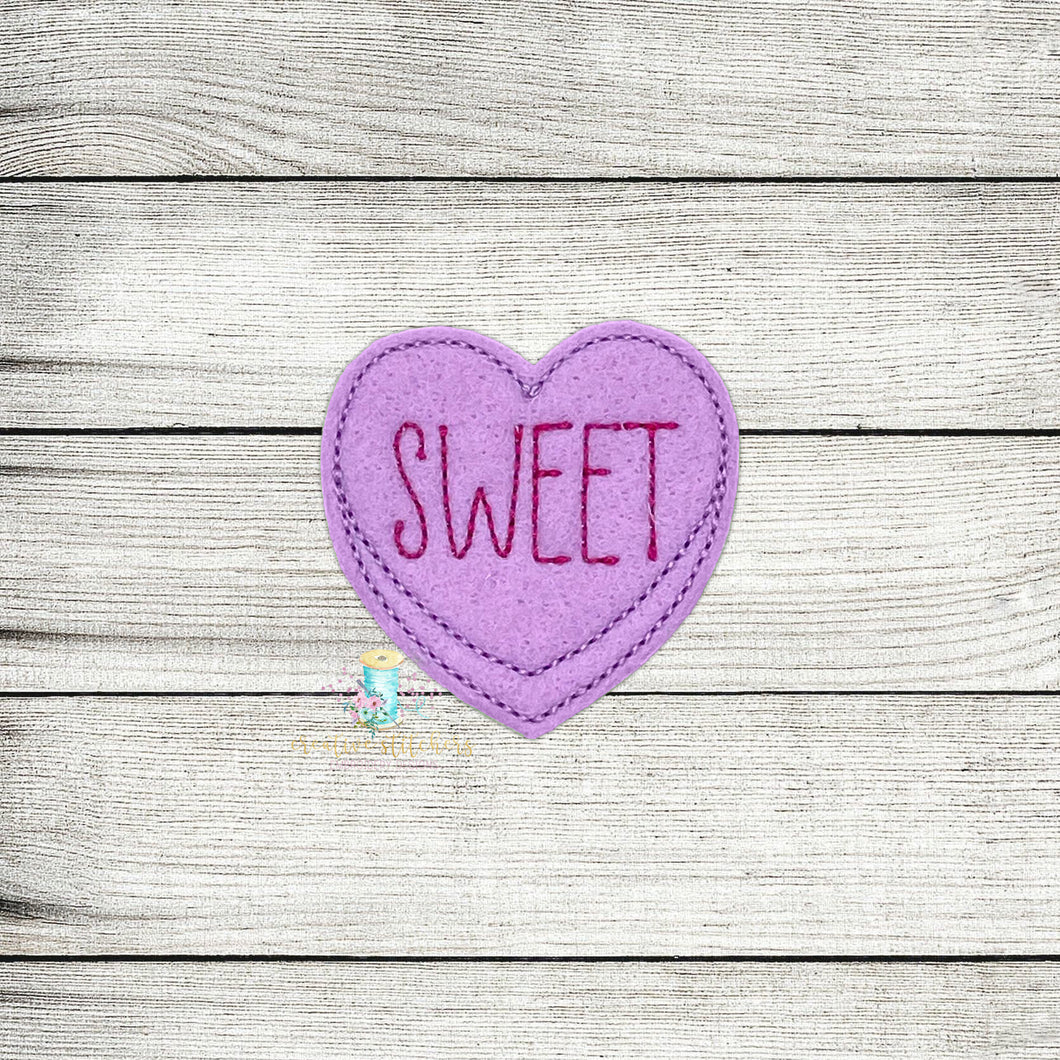 Sweetheart Heart Feltie Digital Embroidery Design File