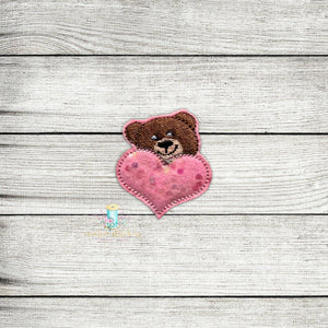 Teddy Bear Shaker Heart Digital Embroidery Design File