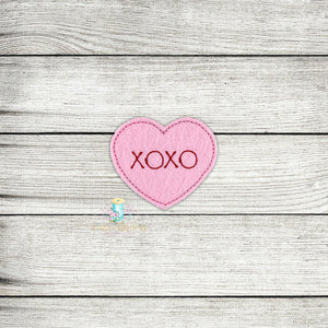 XOXO Spanish Convo Heart Feltie Digital Embroidery Design File
