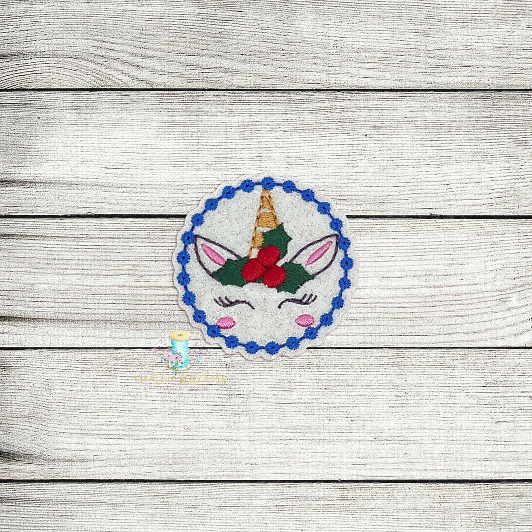Christmas Unicorn Feltie Digital Embroidery Design File