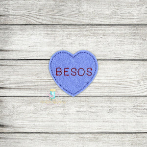 Besos Spanish Convo Heart Feltie Digital Embroidery Design File