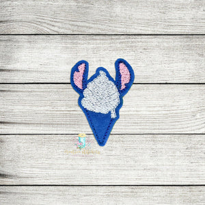 Blue Alien Ice Cream Feltie Digital Embroidery Design File