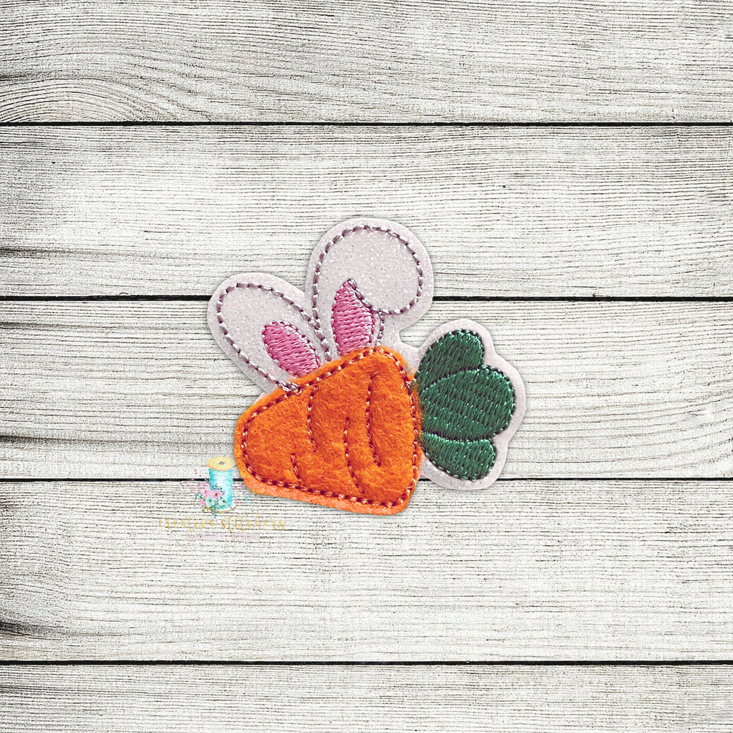 Carrot Hidden Bunny Feltie Digital Embroidery Design File