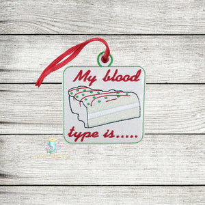 LD Blood Type Ornament Digital Embroidery Design File