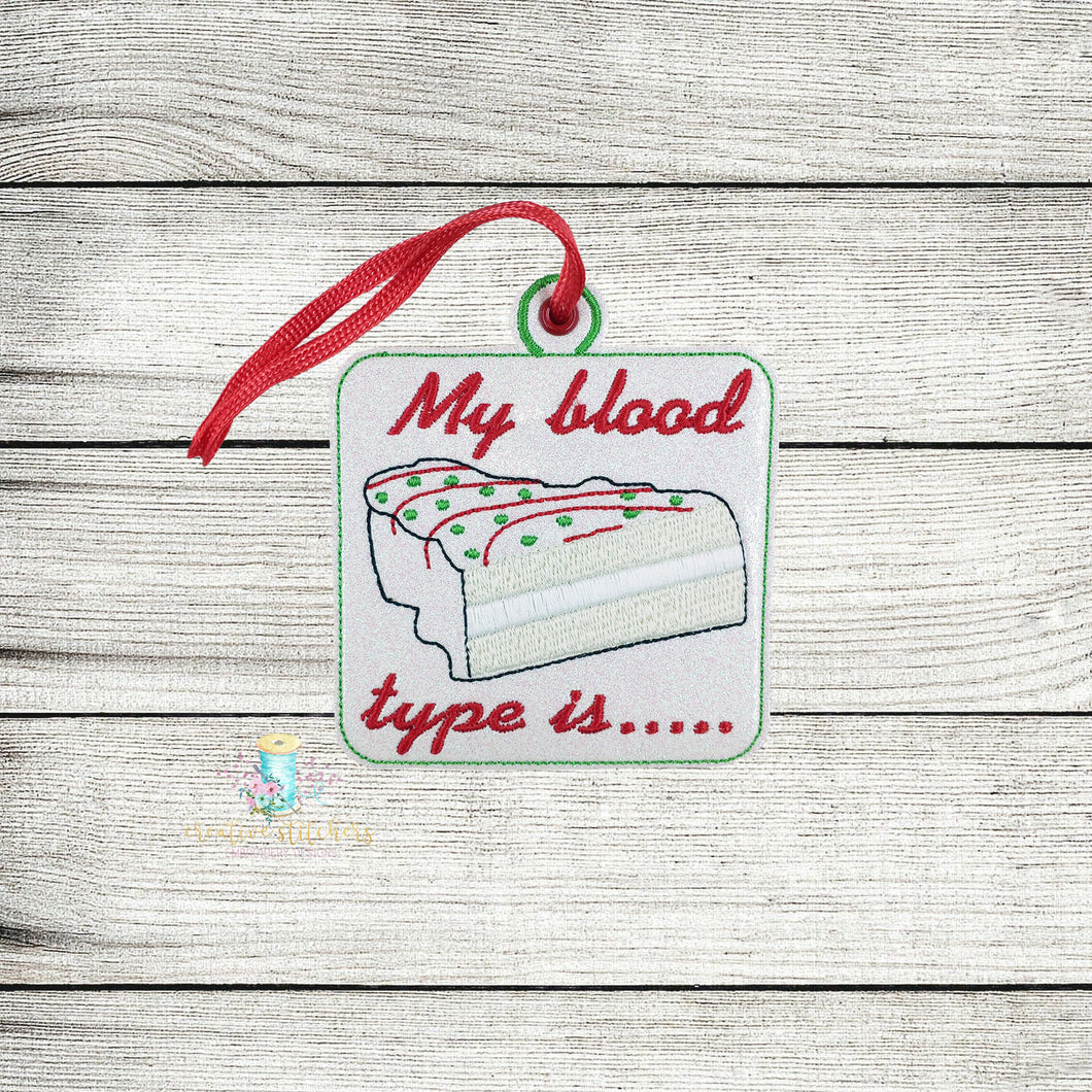 LD Blood Type Ornament Digital Embroidery Design File