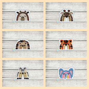 Rainbow Animals Feltie Set Digital Embroidery Design File