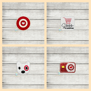 Red Circle Feltie Set Digital Embroidery Design File