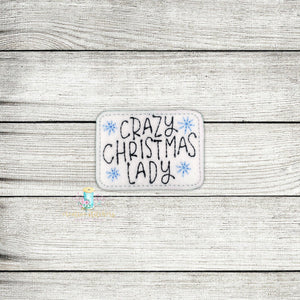 Crazy Christmas Lady Feltie Digital Embroidery Design File
