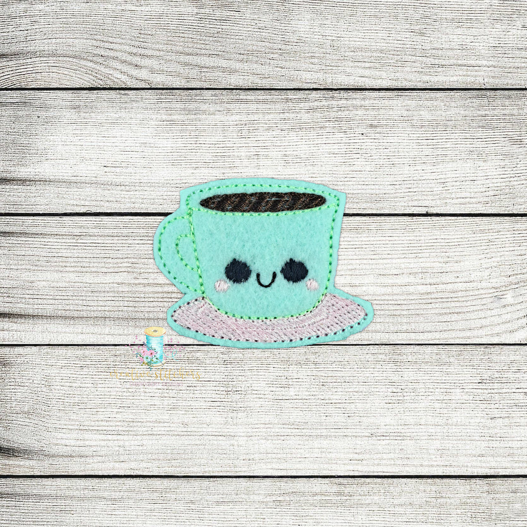 Cup and Saucer Feltie Digital Embroidery Design File