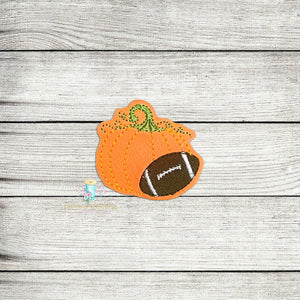 Football Pumpkin Feltie Digital Embroidery Design File