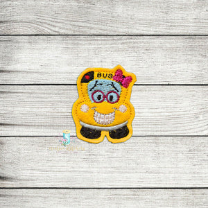 Girly Nerdy Bus Feltie Digital Embroidery Design File