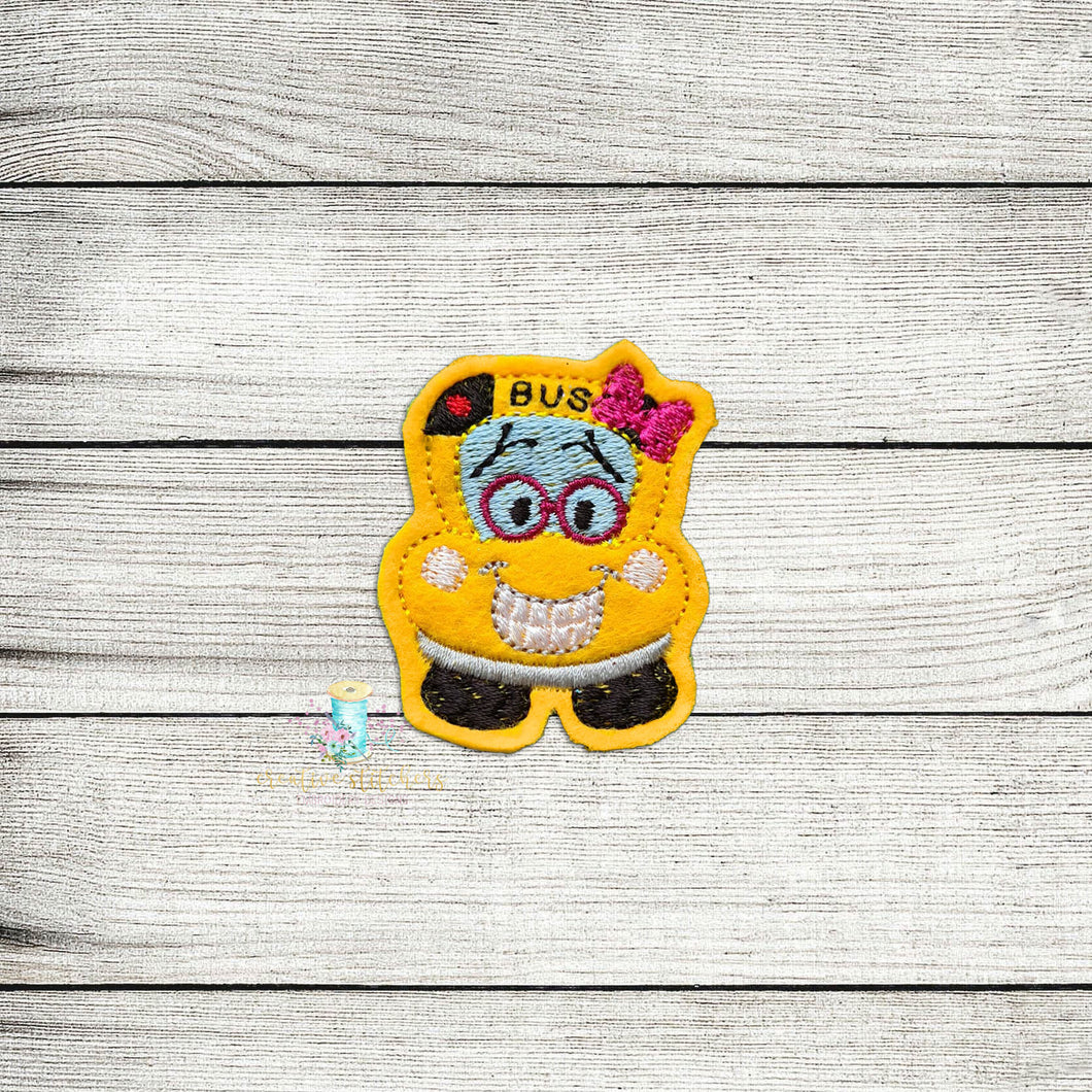 Girly Nerdy Bus Feltie Digital Embroidery Design File