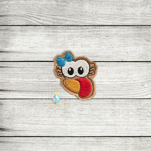 Girl Turkey Face Feltie Digital Embroidery Design File