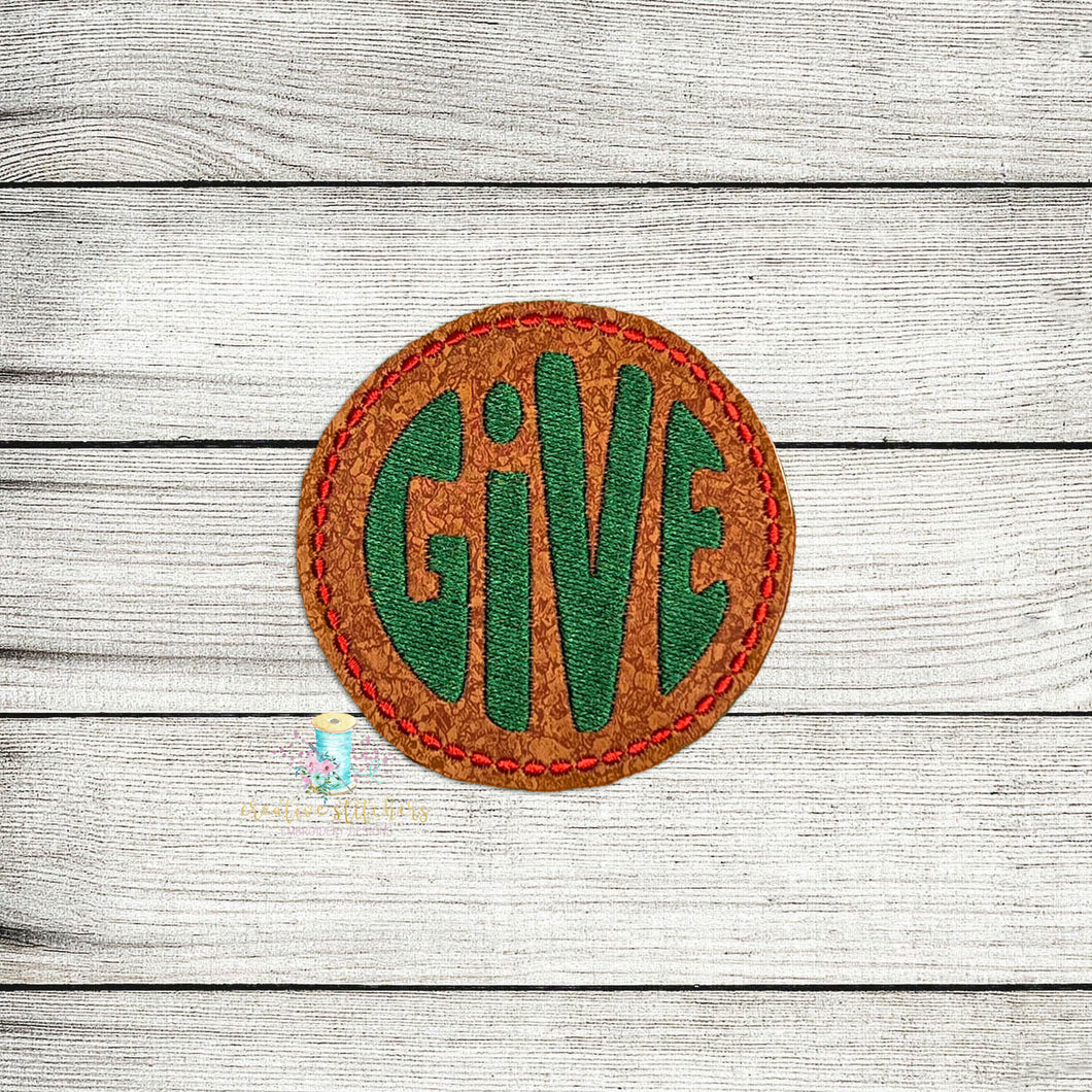 Give Christmas Coaster Digital Embroidery Design File