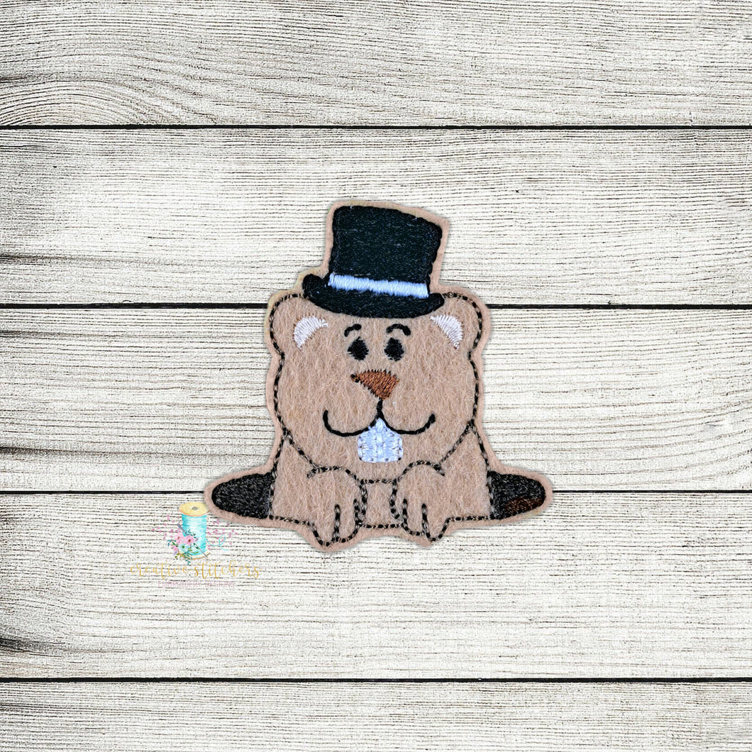 Groundhog Hat Feltie Digital Embroidery Design File