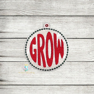 Grow Christmas Inspirational Ornament Digital Embroidery Design File