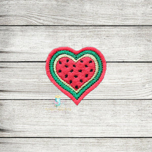Heart Watermelon Feltie Digital Embroidery Design File