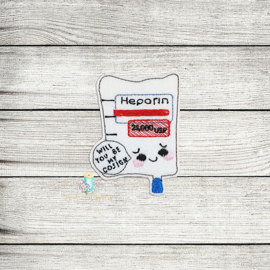 Heparin XL Feltie Digital Embroidery Design File