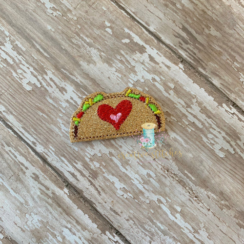 Taco Love Feltie Digital Embroidery Design File Patch