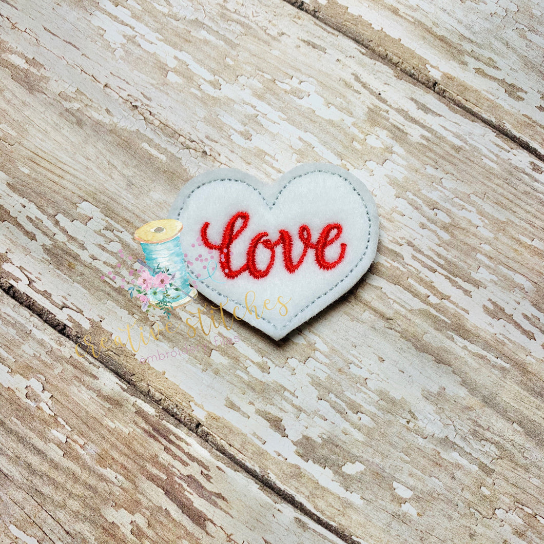 Heart Love Digital Embroidery Design File Patch