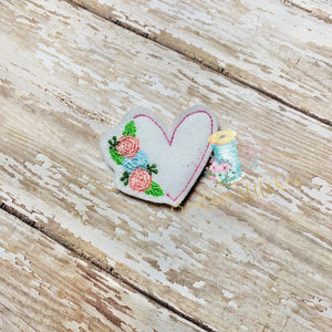 Flowery Heart Digital Embroidery Design File Patch