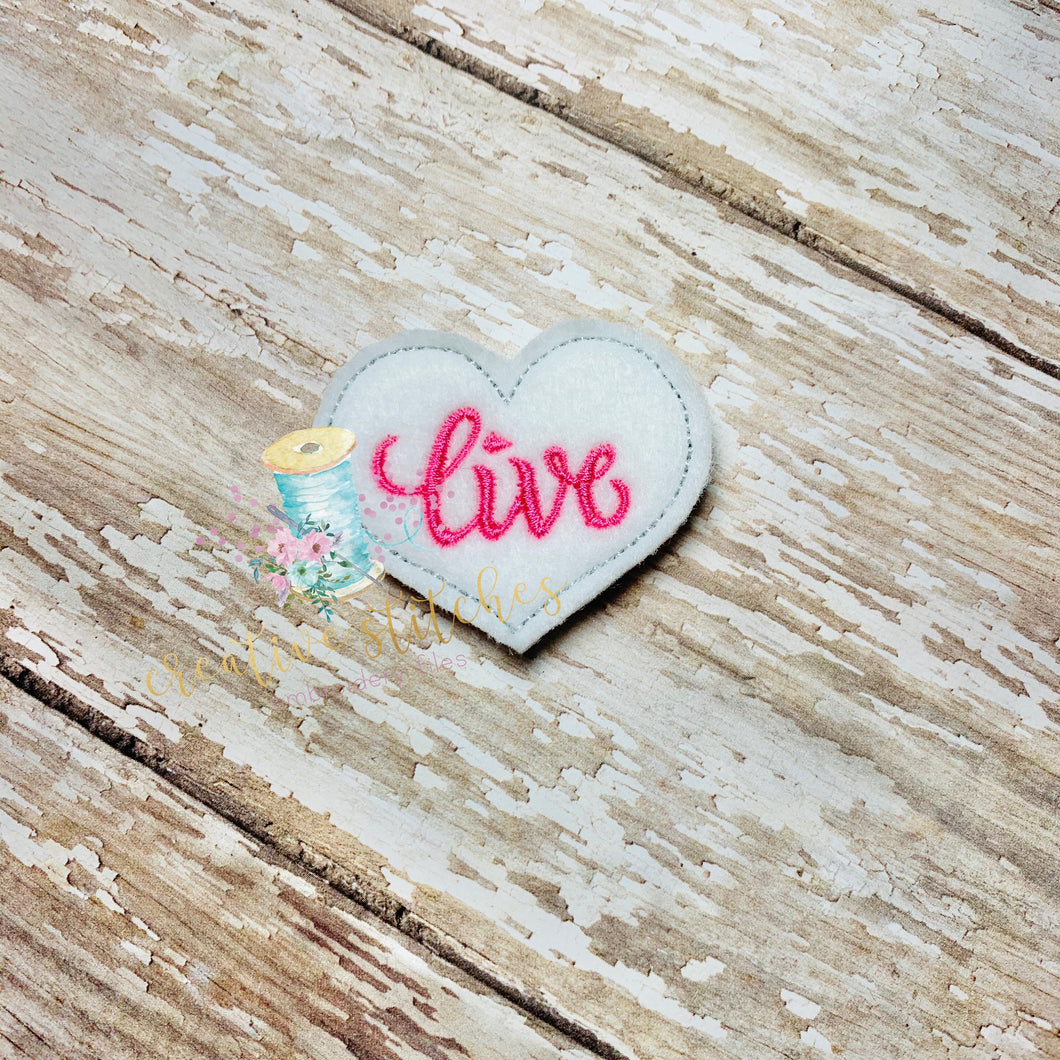 Heart Live Digital Embroidery Design File Patch