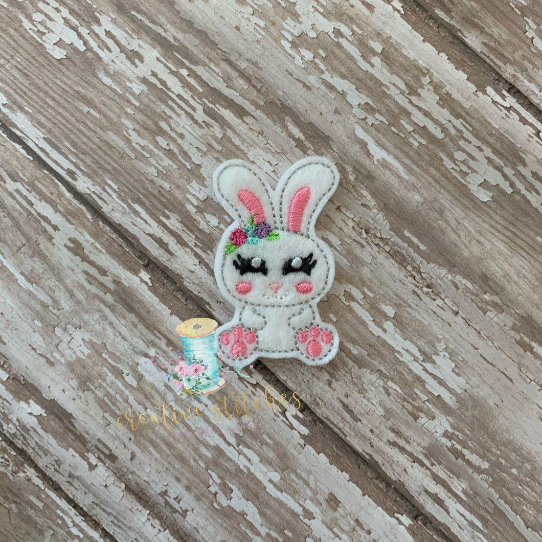 Sally Bunny Feltie Digital Embroidery Design File Patch