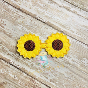 Sunflower Bow Base Digital Embroidery Feltie Design File Patch