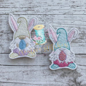 Easter Bunny Egg Gnome Feltie Digital Embroidery Design File Patch