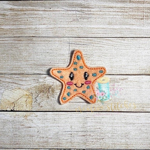 Happy Starfish Feltie Digital Embroidery Design File Patch